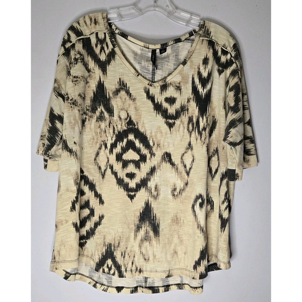 New Directions Tribal Print Large Tunic Boho Hippie Gypsy Earthy Flowy Comfortab